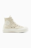 Converse teniși Chuck Taylor All Star Lift culoarea bej, A13523C
