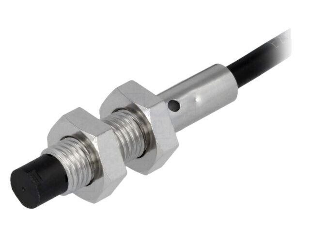Senzor inductiv OMRON M8 0-4mm PNP NC 10-30V IP67 cu cablu 2m