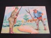 Carte Poștală Umoristică Vintage Franța &ndash; Ilustrație V&acirc;nătoare, Circulata, Franta, Printata