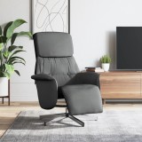 VidaXL Fotoliu rabatabil cu suport de picioare, gri &icirc;nchis, textil 356658