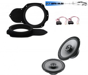 Kit boxe Hertz cu inele si adaptor cablu VW Passat B6 fata