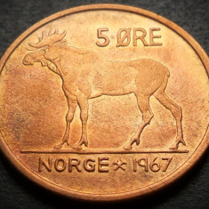 Moneda 5 ORE - NORVEGIA, anul 1967 * cod 4554