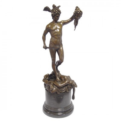 Perseus si Meduza - statueta din bronz pe soclu din marmura JK-19 foto