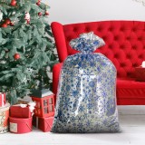 Saculet pentru cadouri de Craciun - extra mare - folie - fulg de zapada - 78 x 120 cm