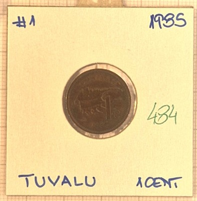Tuvalu 1 cent 1985, KM#1, rara foto
