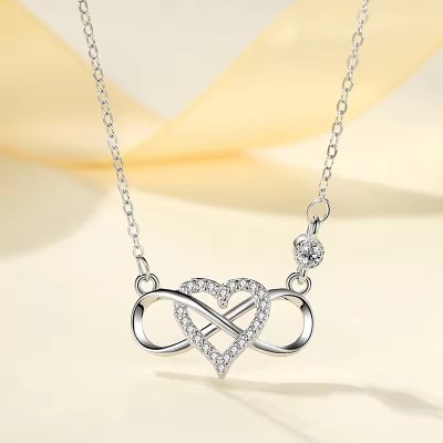 Colier pandantiv Inima Infinit, Argint 925, placat cu Rodiu - ALCA Fine Jewelry foto