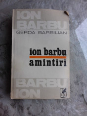 ION BARBU - AMINTIRI - GERDA BARBILIAN foto