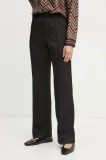 MAX&amp;Co. pantaloni femei, culoarea negru, drept, high waist, 2426136043200