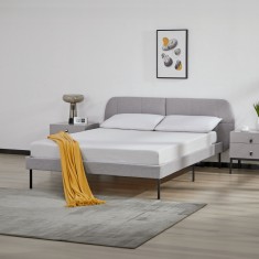 Pat tapitat Porvoo textil 140x200 cm gri [en.casa] HausGarden Leisure foto