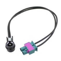 Adaptor antena Audi, Fiat, Mercedes, Peugeot, Seat, Skoda, VW, Fakra mufa x2, ISO mufa in unghi, T138990 foto