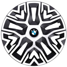 Set 4 Capace Roti 15 inchi (R15), Best Alb-Negru, Compatibile Cu BMW