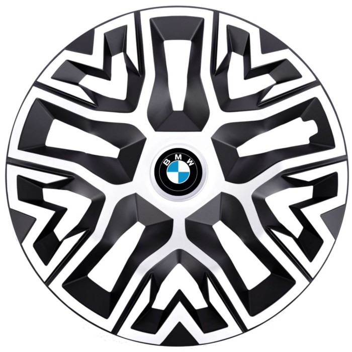Set 4 Capace Roti 15 inchi (R15), Best Alb-Negru, Compatibile Cu BMW