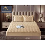 Cumpara ieftin Topper Saltea/Husa de pat matlasata si 2 fete de perne din catifea, cu elastic, model tip topper 140x200 - JO855