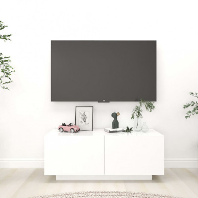 Comoda TV, alb, 100x35x40 cm, PAL foto