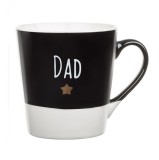 Cana New Bone cu mesaj "DAD", Cadou perfect pt Tata, Alb/Negru, 8.4 x 8 cm, 220ml