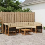 Cumpara ieftin Set de canapele de exterior 8 buc. 7-Locuri Natural si Bej