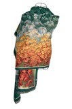 Fular dama l&acirc;nă de lux, galben/verde, 180x60cm, Multicolor, Lana