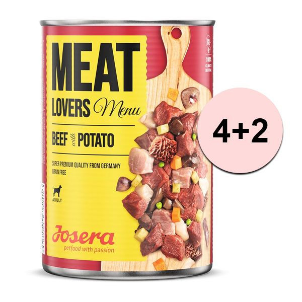 Josera Meat Lovers Menu Carne de vită cu cartofi 400g 4+2 GRATUIT
