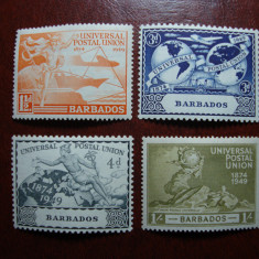 BARBADOS 1949 SERIE UPU MH