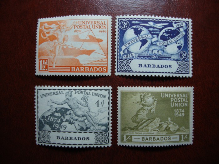 BARBADOS 1949 SERIE UPU MH