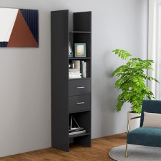 Bibliotecă, gri, 40x35x180 cm, PAL