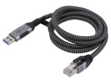 Cablu USB 3.0 RJ45 1,5m Negru/Gri