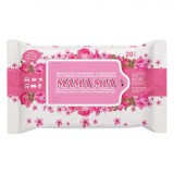 Șervețele Umede Mama Mia Flori, 20 buc, Fără Alcool, 18x12cm, Igiena Copilului &amp; Adulți