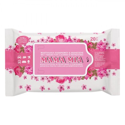 șervețele Umede Mama Mia, Model MM-20, Aromă Flori, Set 20 Bucăți foto