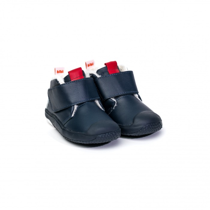 Ghete Baieti Bibi Prewalker Azul cu Velcro Imblanite 24 EU