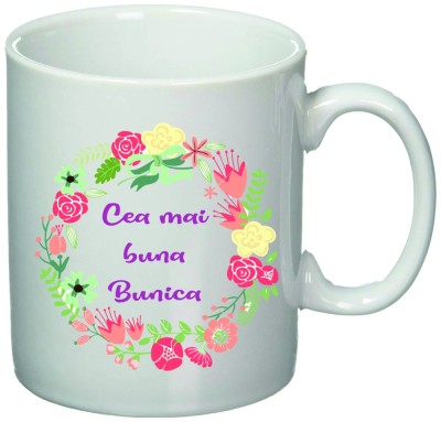Cana alba personalizata &amp;quot;Cea mai buna bunica&amp;quot;, INOVATIX&amp;reg;. 330ml foto