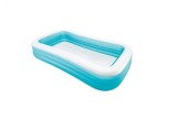 Piscina gonflabila dreptunghiulara 305x183x50 cm, Albastru-Alb, Vinil