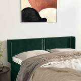 vidaXL Tăblie de pat cu aripioare verde &icirc;nchis 147x16x78/88 cm catifea 3118679