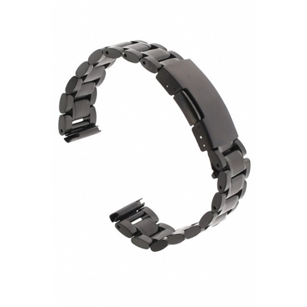 Curea de ceas din metal, 14 mm x 17 cm, negru