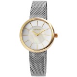 Ceas femei, Just Watch, carcasa aurie, cadran sidef, bratara inox impletita milaneza