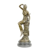 Zeita Diana - statueta mare din bronz pe soclu din marmura BX-24, Religie