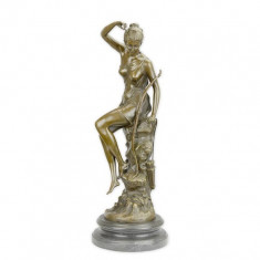 Zeita Diana - statueta mare din bronz pe soclu din marmura BX-24