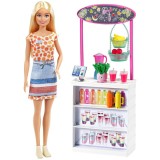 Set de joaca Barbie, Papusa Barbie blonda Smoothie Bar, Mattel
