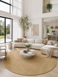 Covor Rotund Belgian Fargo 71501-800, Marime 120 x 120 cm, Mustar, Inaltime Fir 7 mm, Antialergic, Polipropilena, Living, Dormitor, Sufragerie, Copii