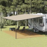 Covor Cort Camping vidaXL, Nisipiu, 400x700 cm, HDPE, Impermeabil, Protectie UV, Universal