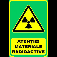 Semn fosforescent Pericol Radioactiv, A4 foto