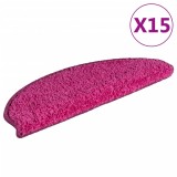 Cumpara ieftin Covorase pentru scari, 15 buc., 65x21x4 cm, roz, semirotunde, mari