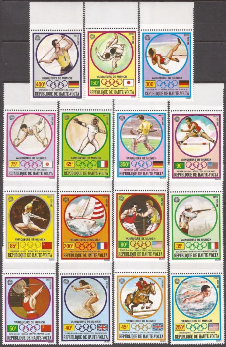 REPUBLICA HAUTE VOLTA (BURKINA FASO) 1972 SPORT J.O. DE VARA ( serie dantelata ) MNH