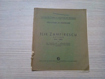 NEGUSTORII DE ODINIOARA - ILIE ZAMFIRESCU (Ilie Zamfir) 1810-1862 - Nicolae I. Angelescu - Institutul de Arte Grafice &amp;quot;Luceafarul&amp;quot;, 1930, 10 p. foto