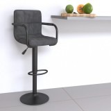 vidaXL Scaun de bar, gri &icirc;nchis, catifea