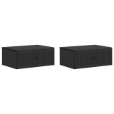 vidaXL Dulap de noapte 2 pcs Negru 49 x 34,5 x 20 cm Lemn prelucrat 897938