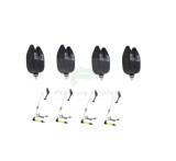 Set 4 Avertizori Pescuit Lumino TLI-01 Impermeabili + 4 Swingeri Luminoși LED, Mufă Jack, Reglaj Volum/Ton/Sensibilitate, Antiv&acirc;nt