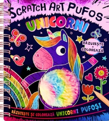 Unicorni. Scratch Art. Pufos, - Editura Flamingo foto