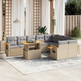 Gossi set canapele de gradina cu perne, 10 piese, bej, poliratan
