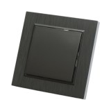 Intrerupator simplu negru incastrat 220V, 10AX, ABS 80x80mm
