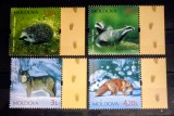 Moldova 2011 fauna animale arici, vulpe, lup, bursuc serie 4v. nestampilat